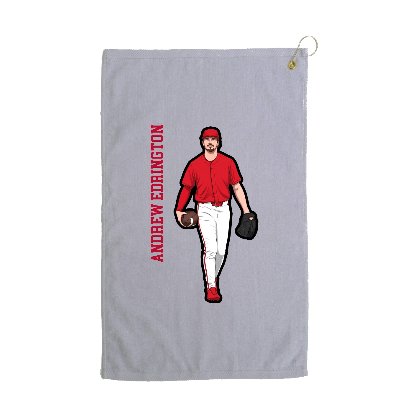 Golf Towel — Name Vertical in Grey