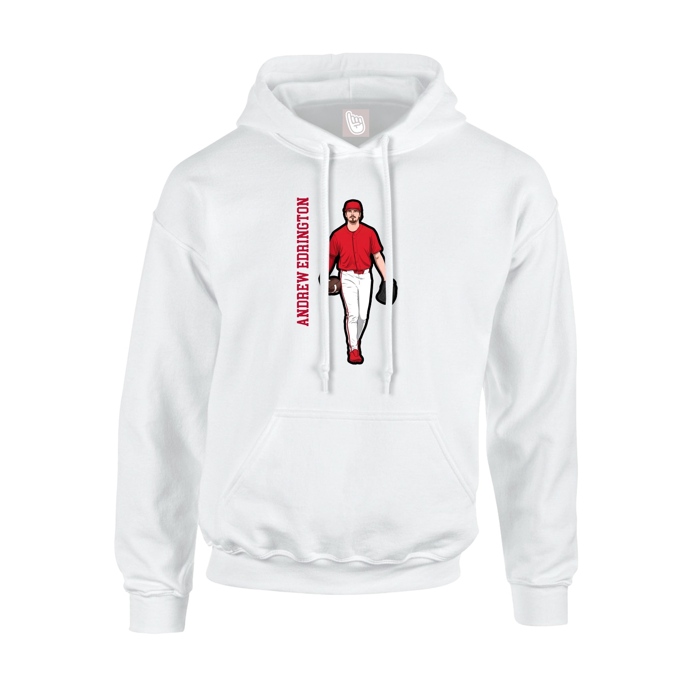 Youth Hoodie — Name Vertical in White