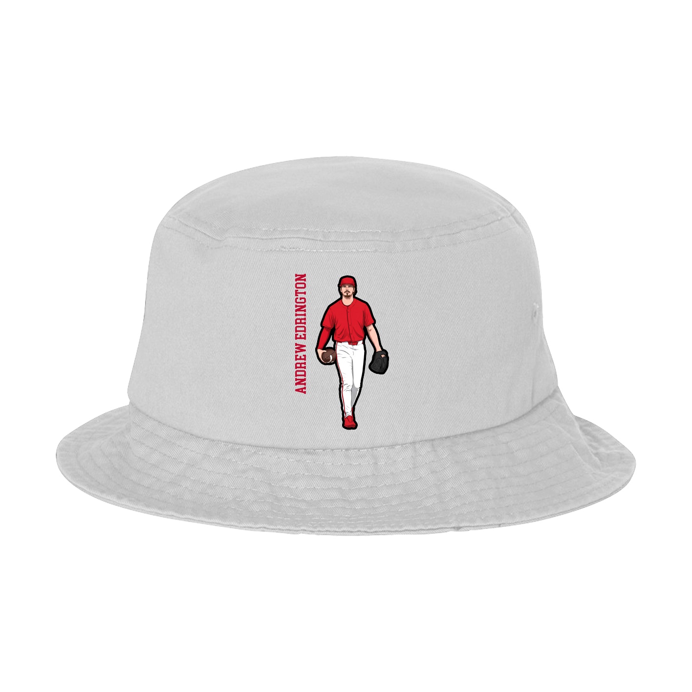 Bucket Cap — Name Vertical in White