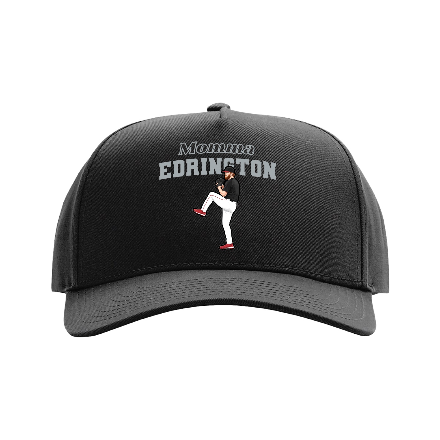 Full Fabric Five-Panel Champ Cap — Mothers Day Block in Black