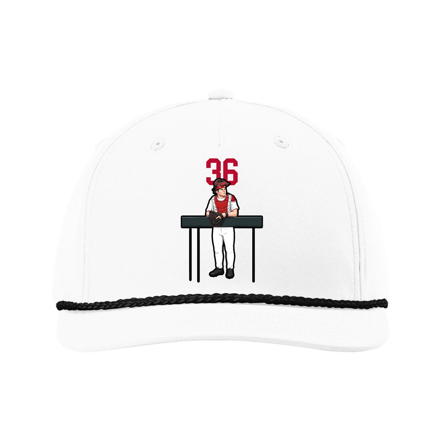 Five-Panel Classic Rope Cap — Number Top in White