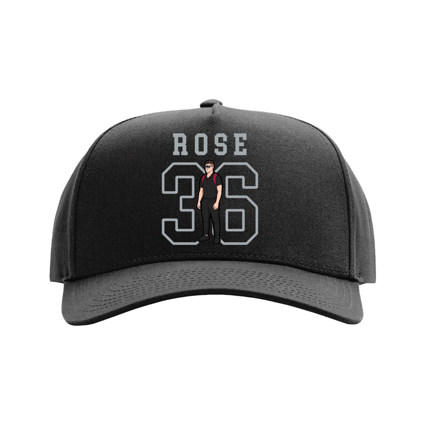 Full Fabric Five-Panel Champ Cap — Shirsey in Black