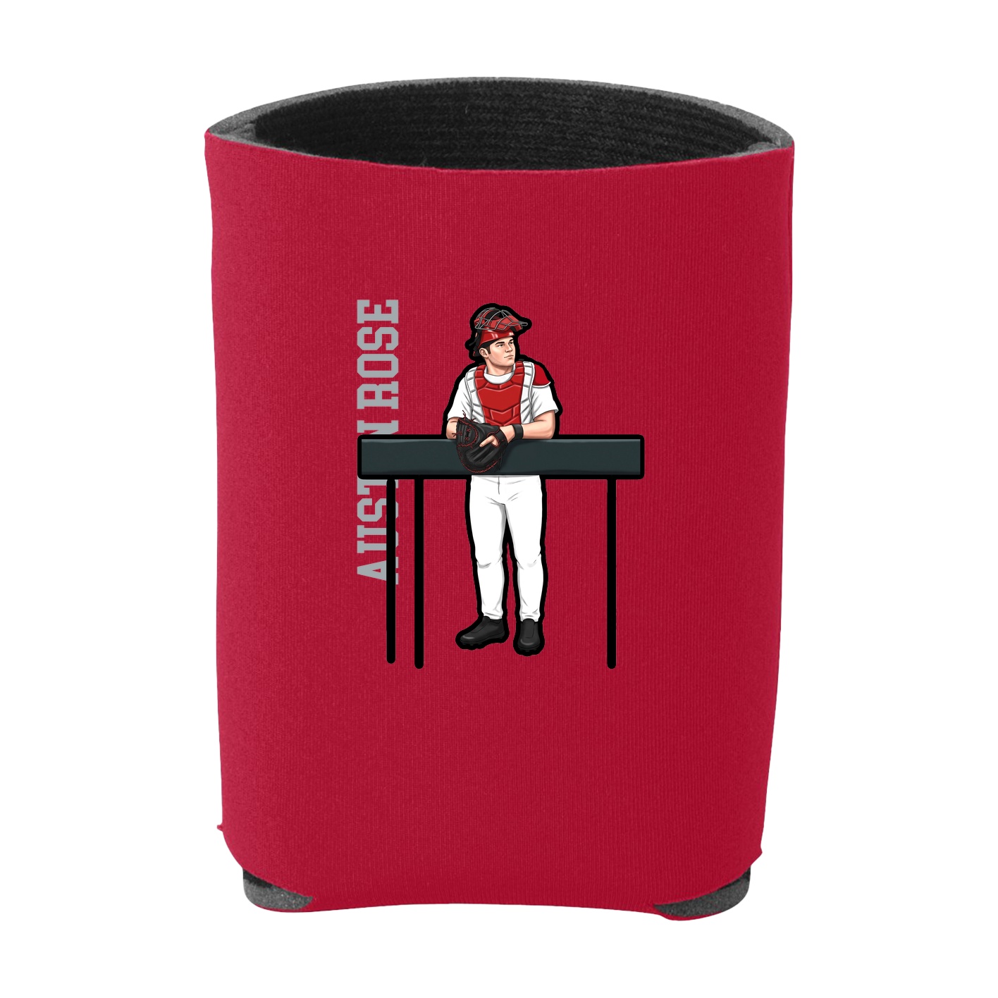 Can Holder — Name Vertical in Red