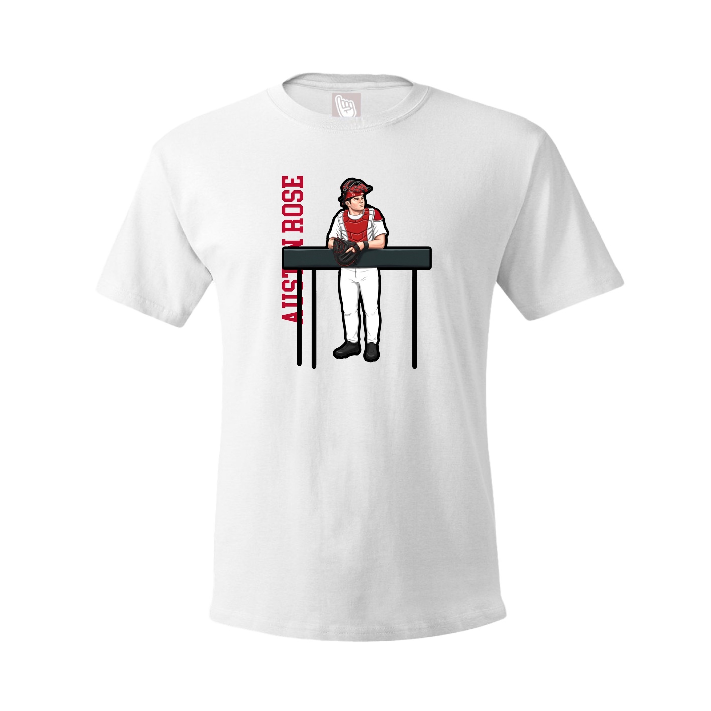 Youth Tee — Name Vertical in White