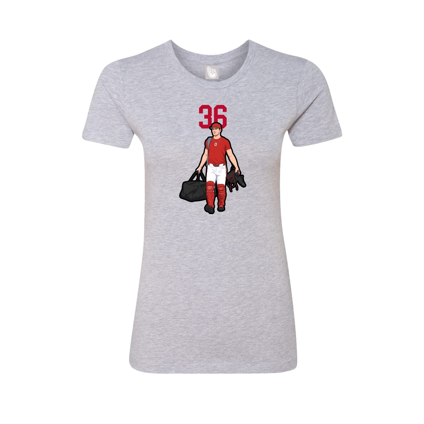 Fitted Women's Tee — Number Top in Grey