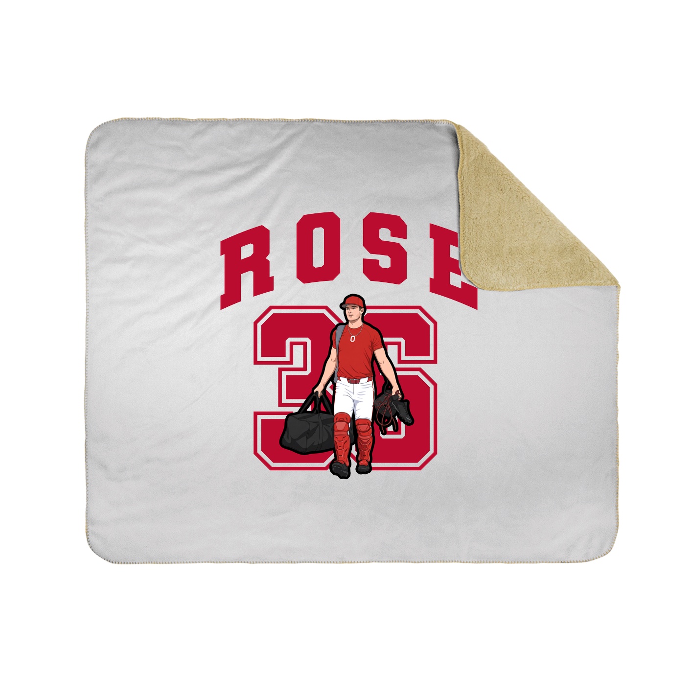 Throw Blanket — Number in White