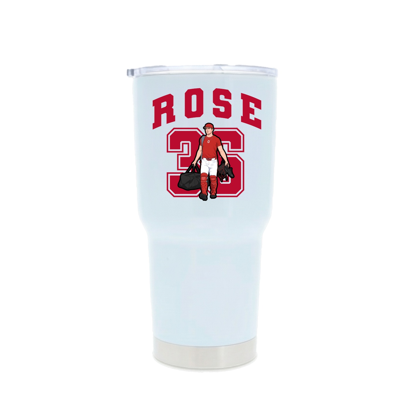 30oz Stainless Steel Tumbler — Number in White