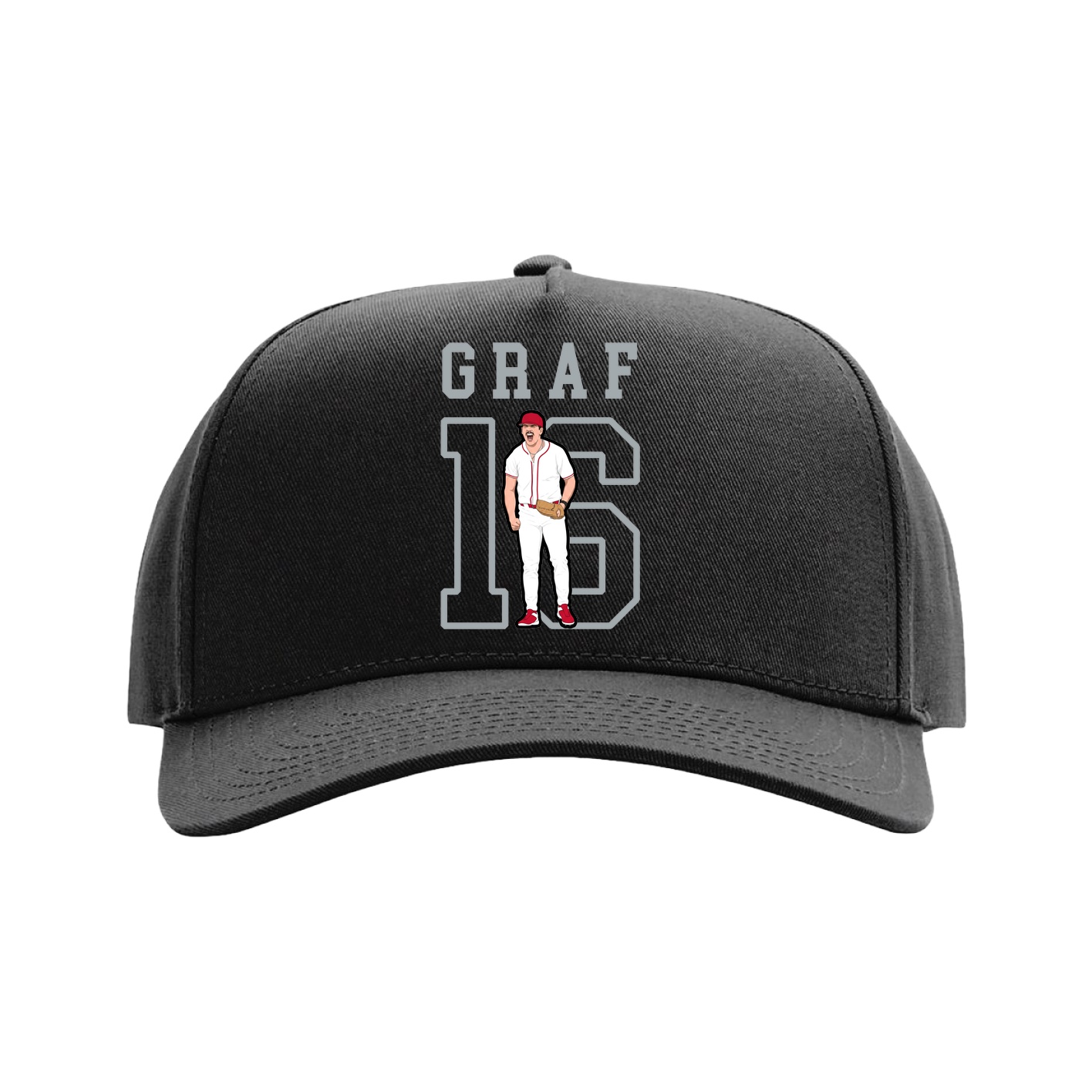 Full Fabric Five-Panel Champ Cap — Shirsey in Black