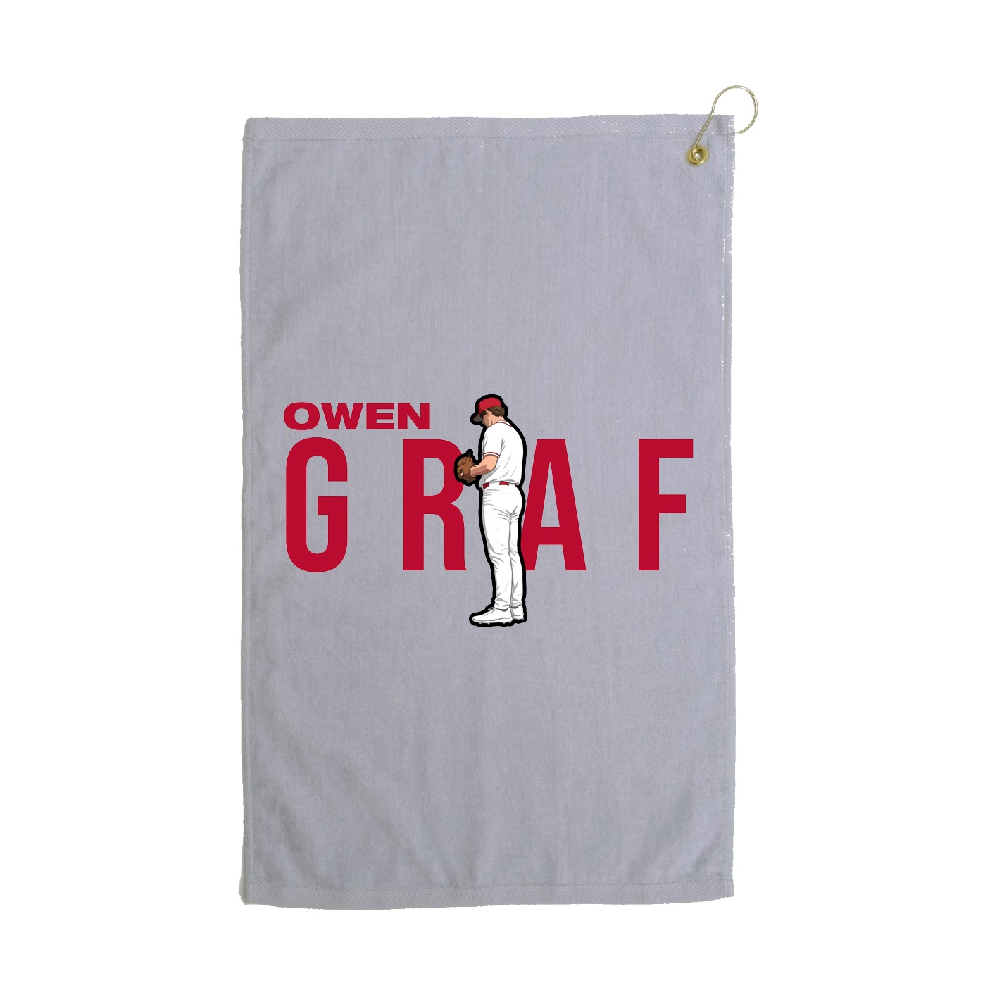 Golf Towel — Player Name in Grey