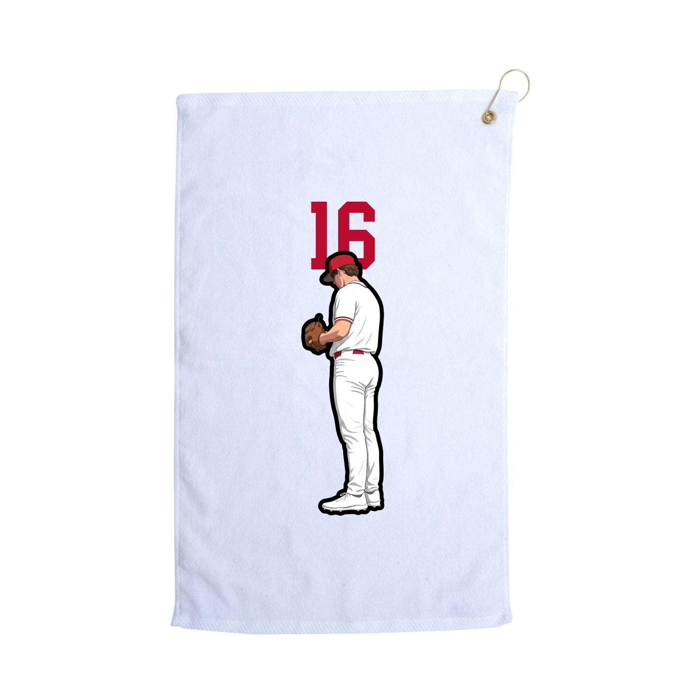 Golf Towel — Number Top in White