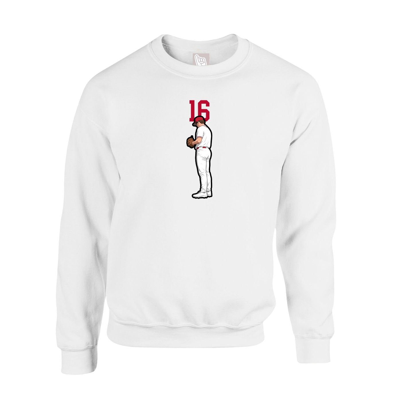 Fleece Crew — Number Top in White
