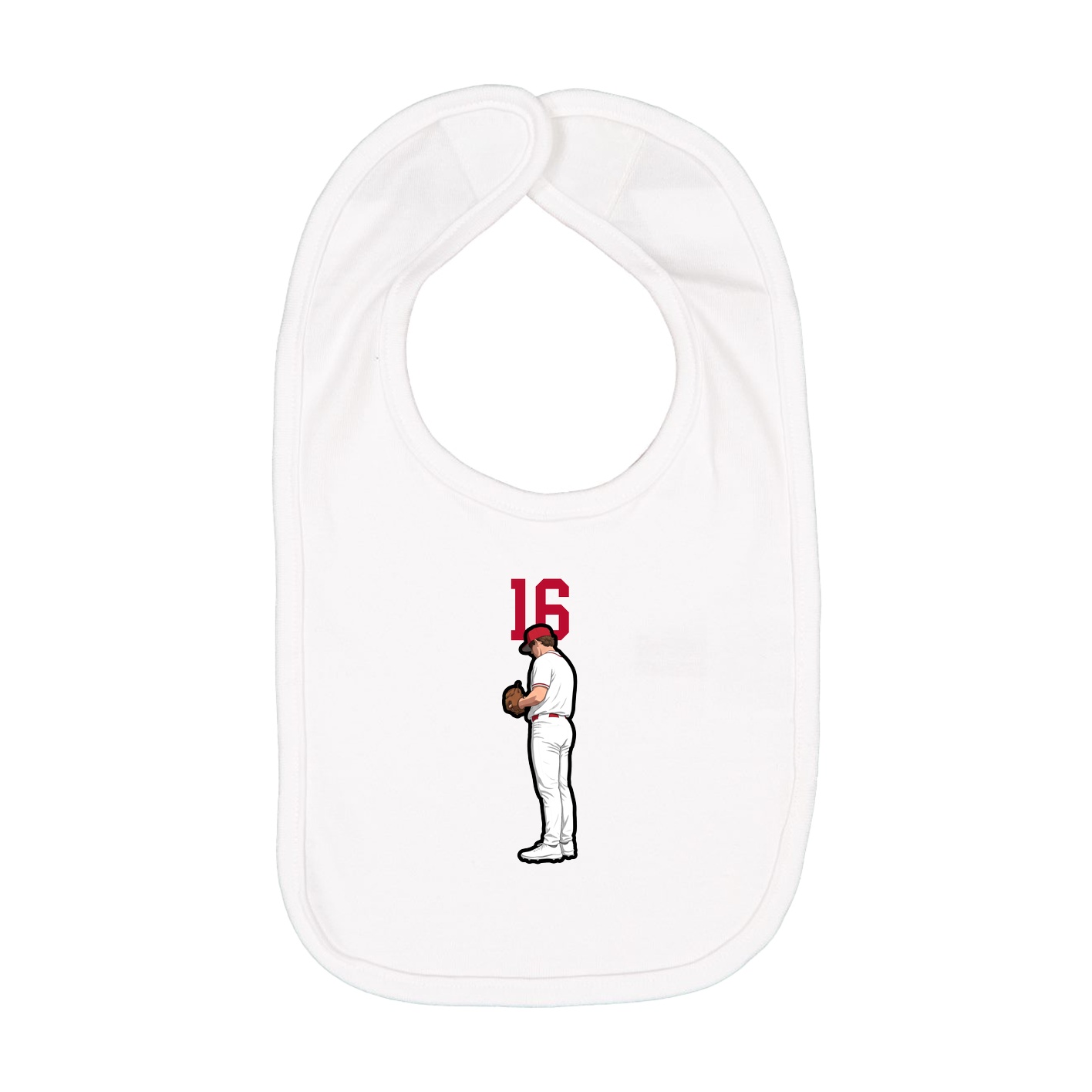 Infant Bib — Number Top in White