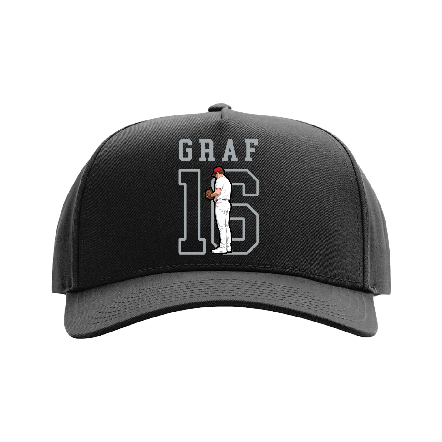 Full Fabric Five-Panel Champ Cap — Shirsey in Black