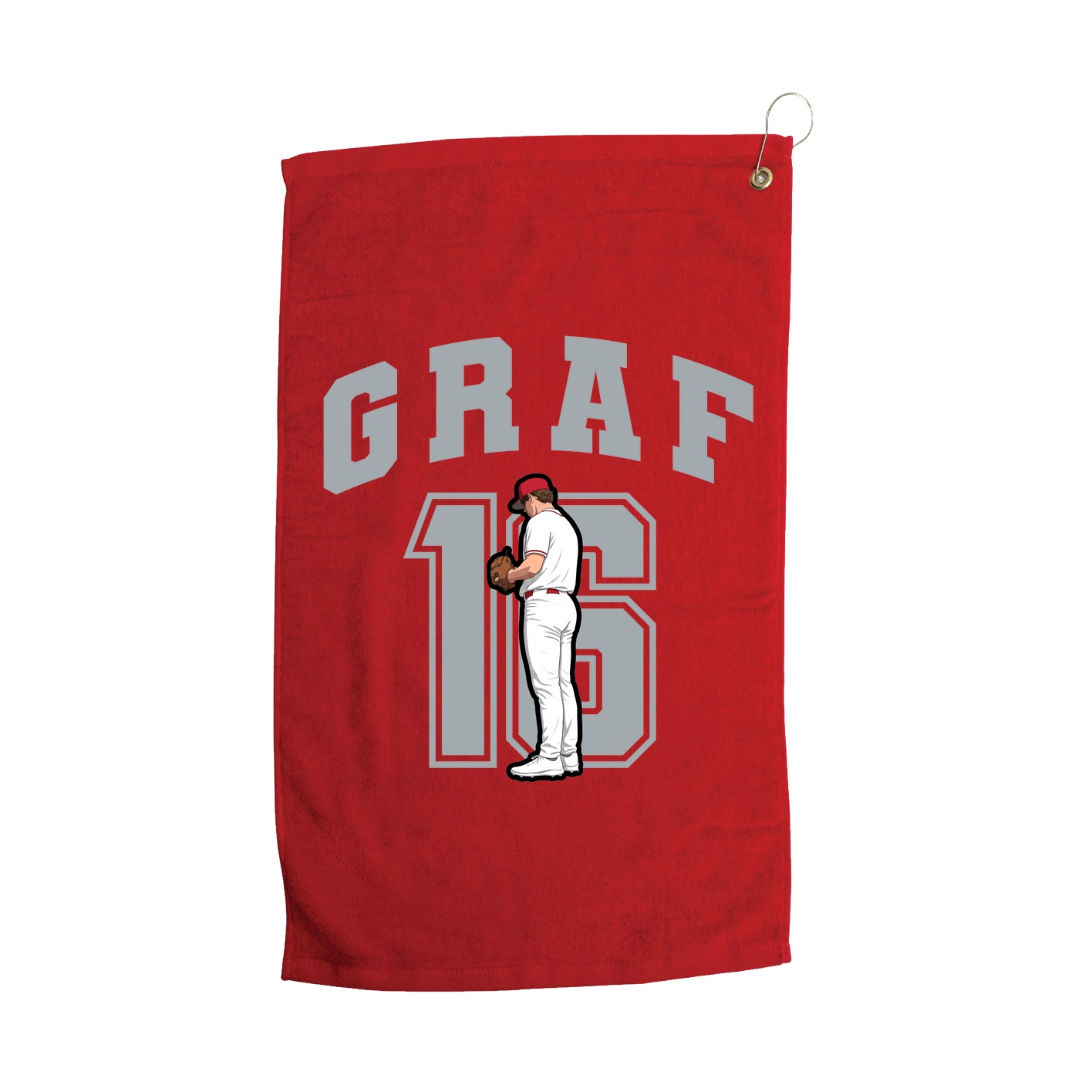 Golf Towel — Number in Red