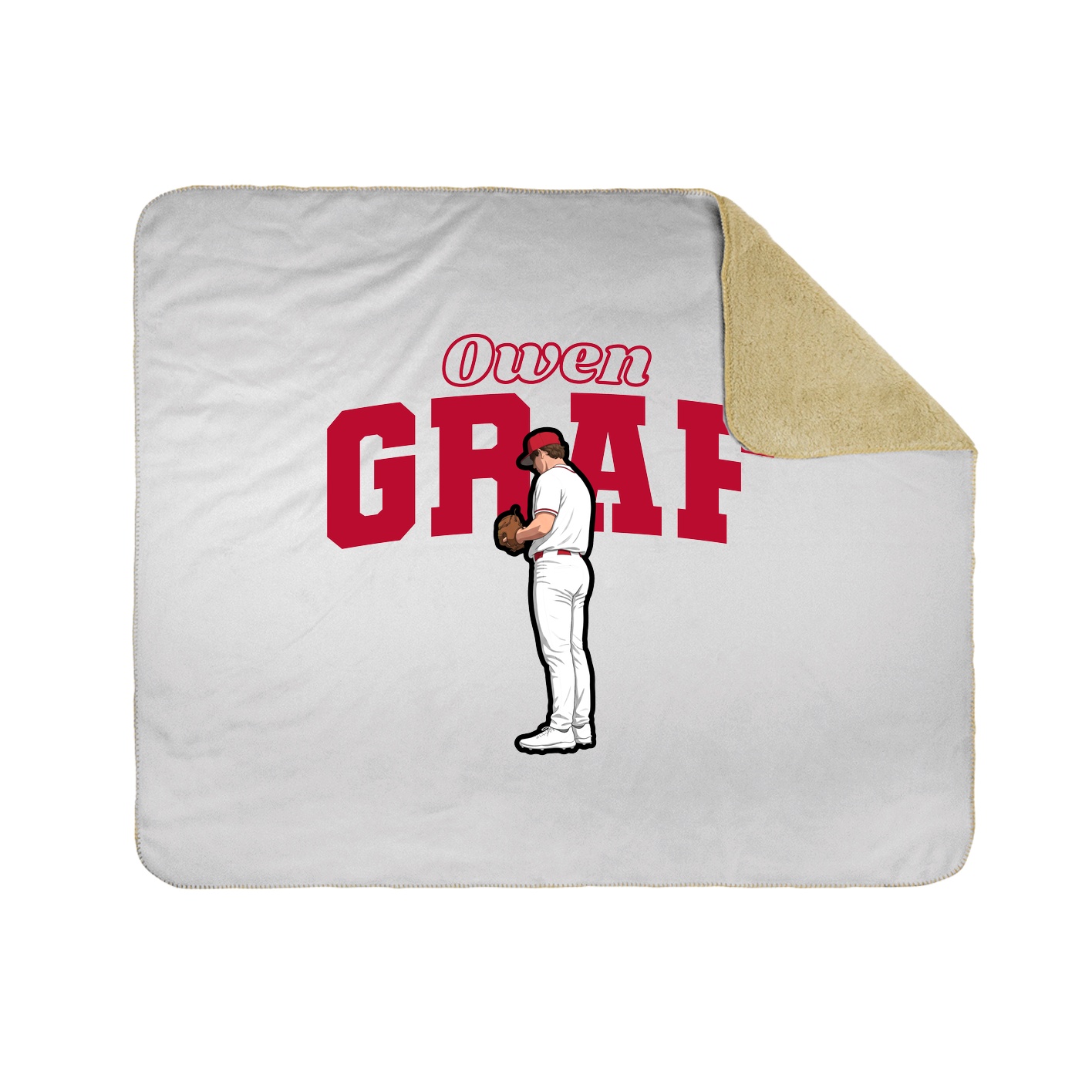 Throw Blanket — Name Arch in White
