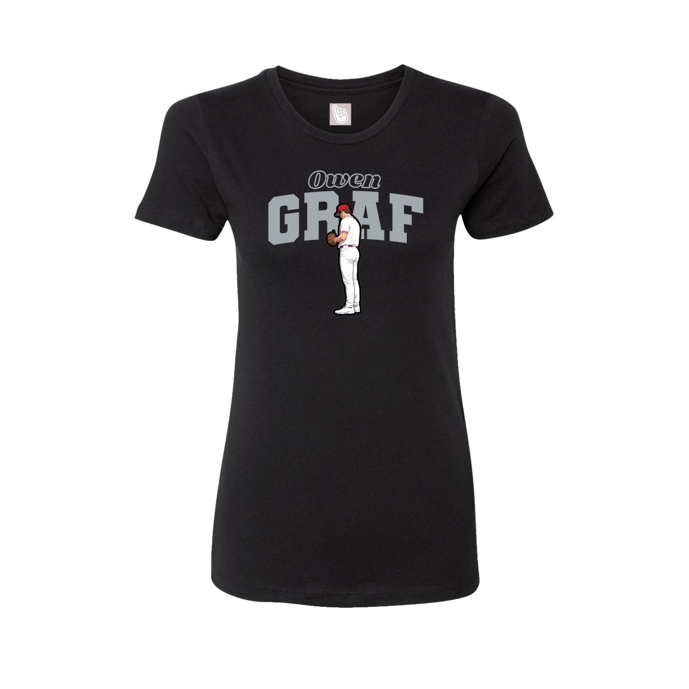 Fitted Women's Tee — Name Arch in Black