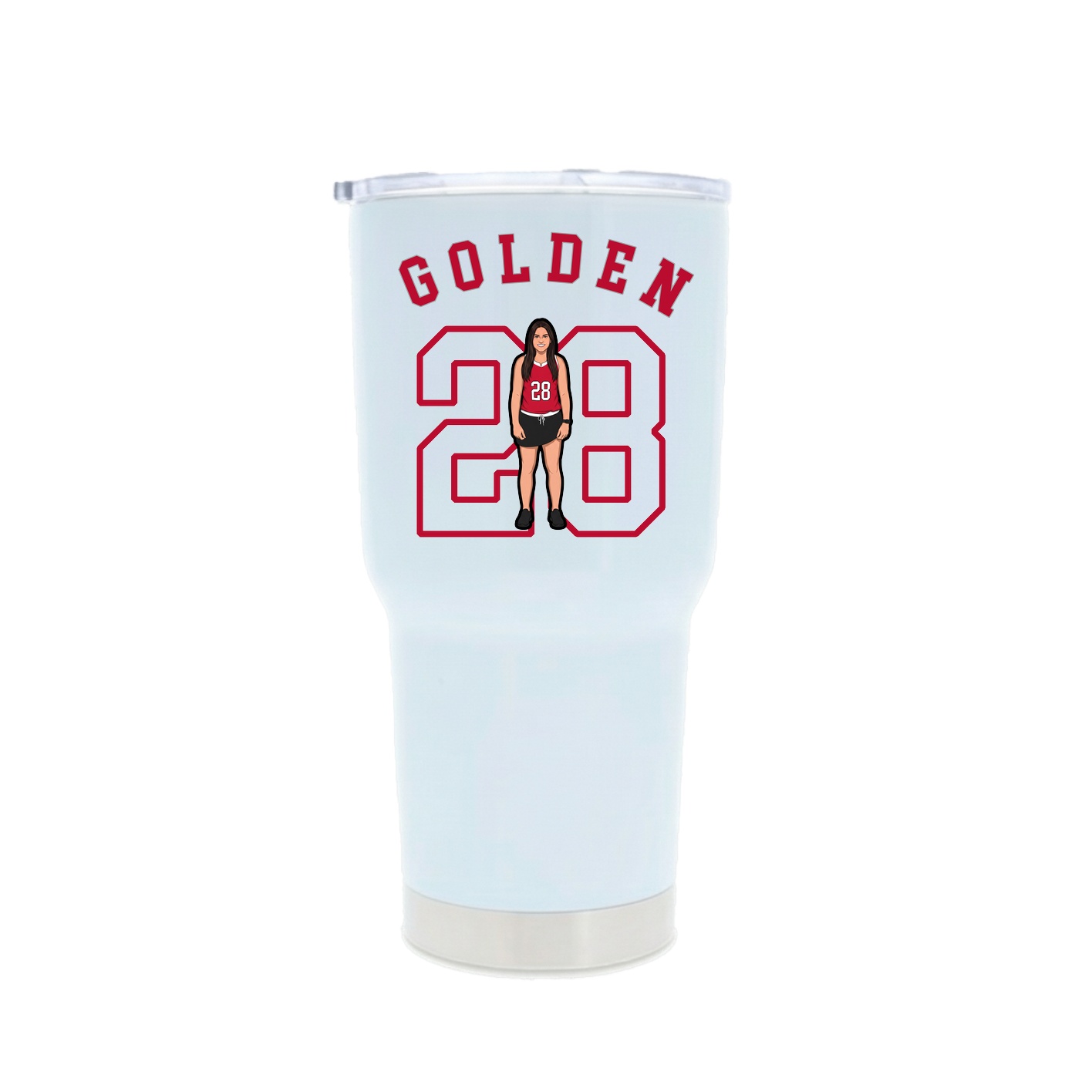 30oz Stainless Steel Tumbler — Shirsey Arch in White