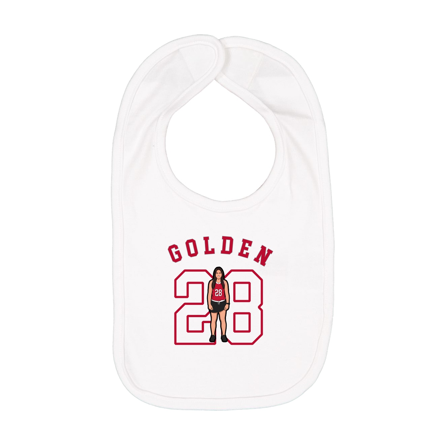 Infant Bib — Shirsey Arch in White