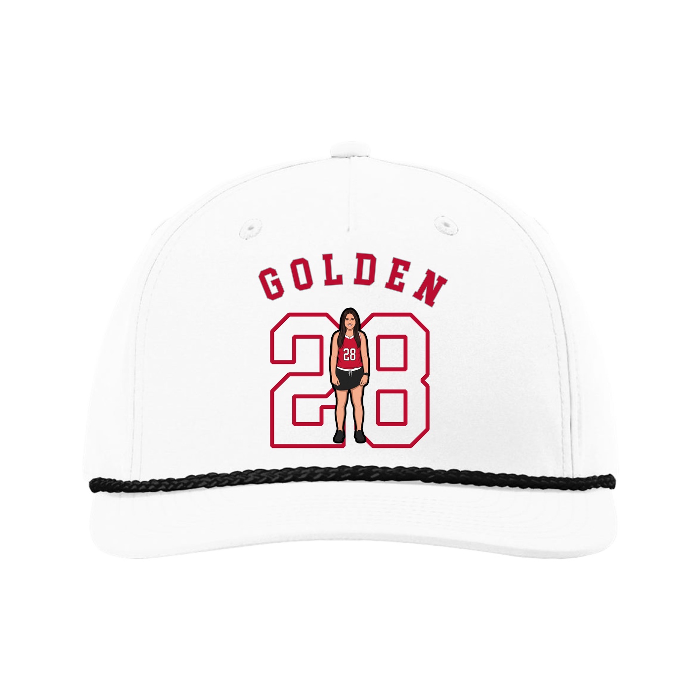 Five-Panel Classic Rope Cap — Shirsey Arch in White