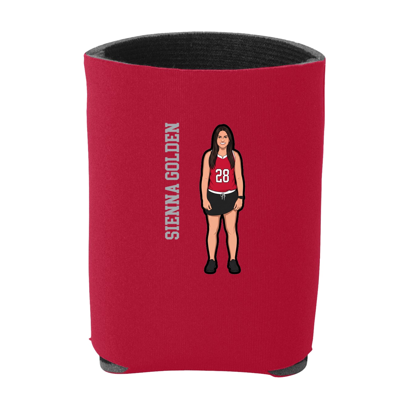 Can Holder — Name Vertical in Red