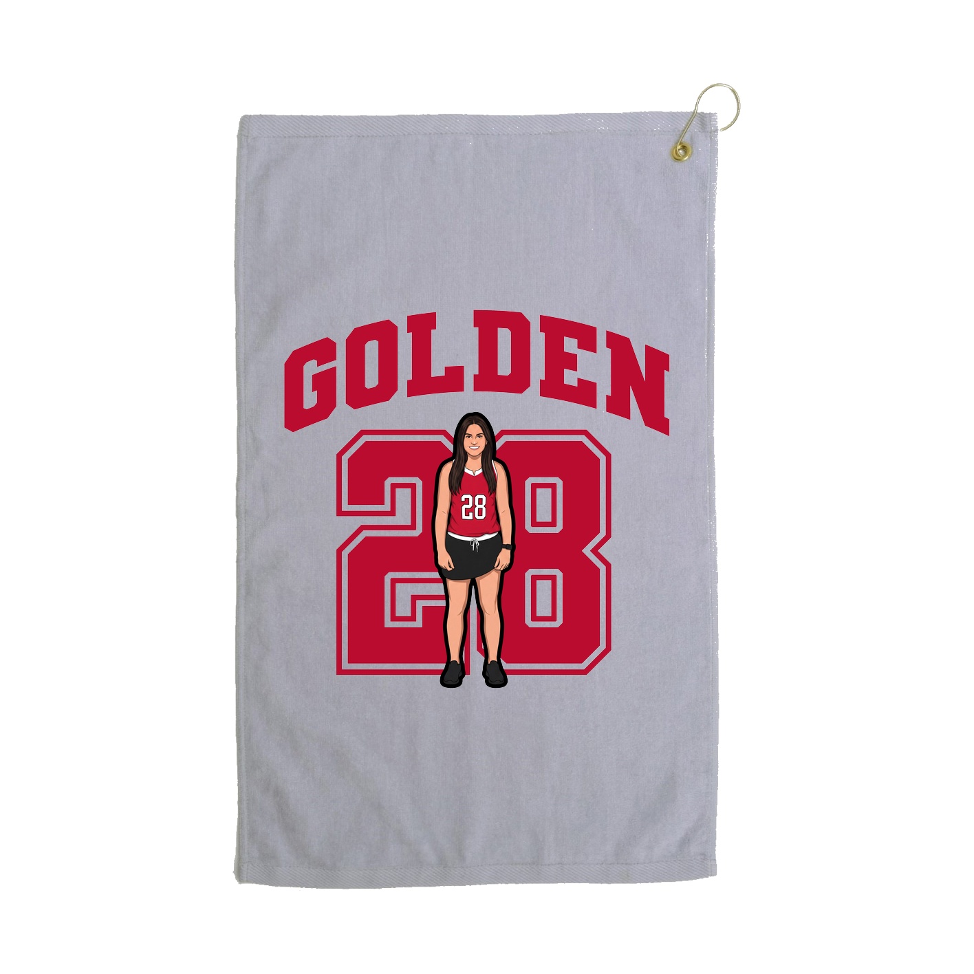Golf Towel — Number in Grey