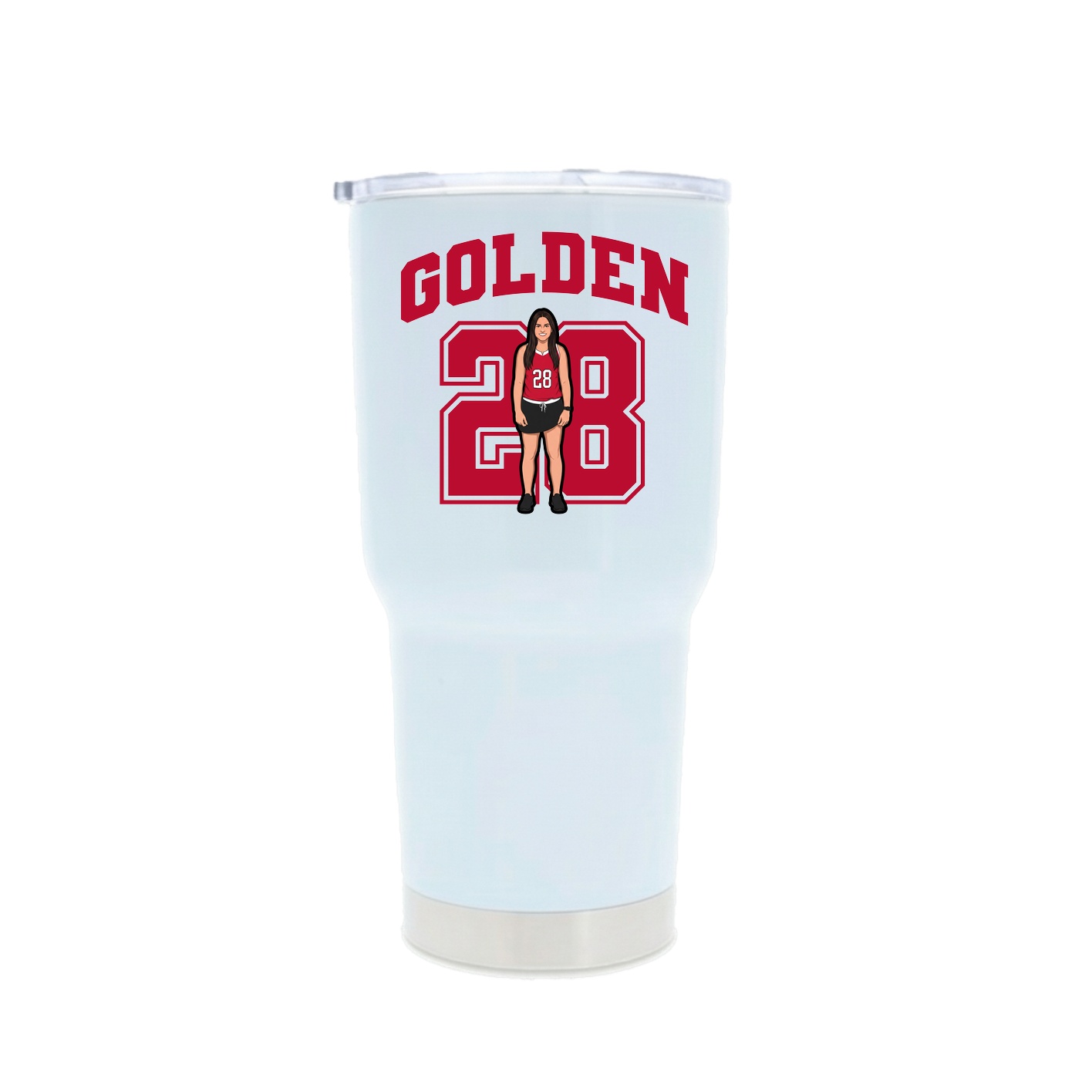 30oz Stainless Steel Tumbler — Number in White