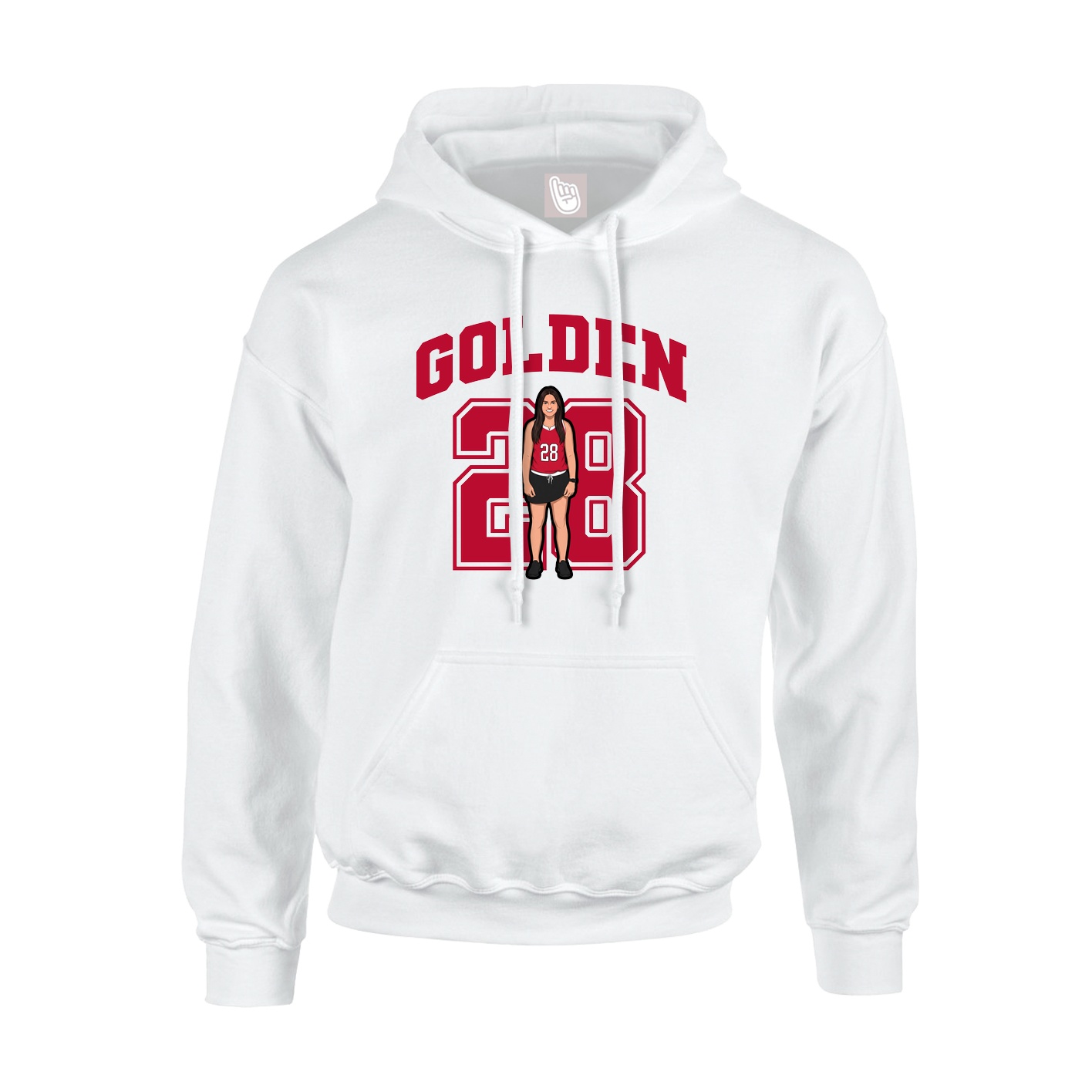 Youth Hoodie — Number in White