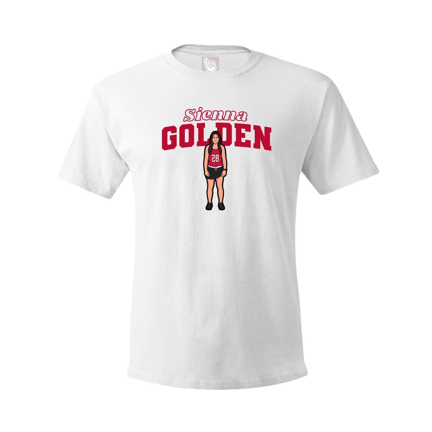Youth Tee — Name Arch in White