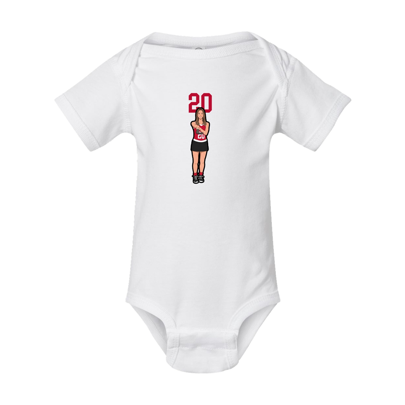 Baby Onesie — Number Top in White