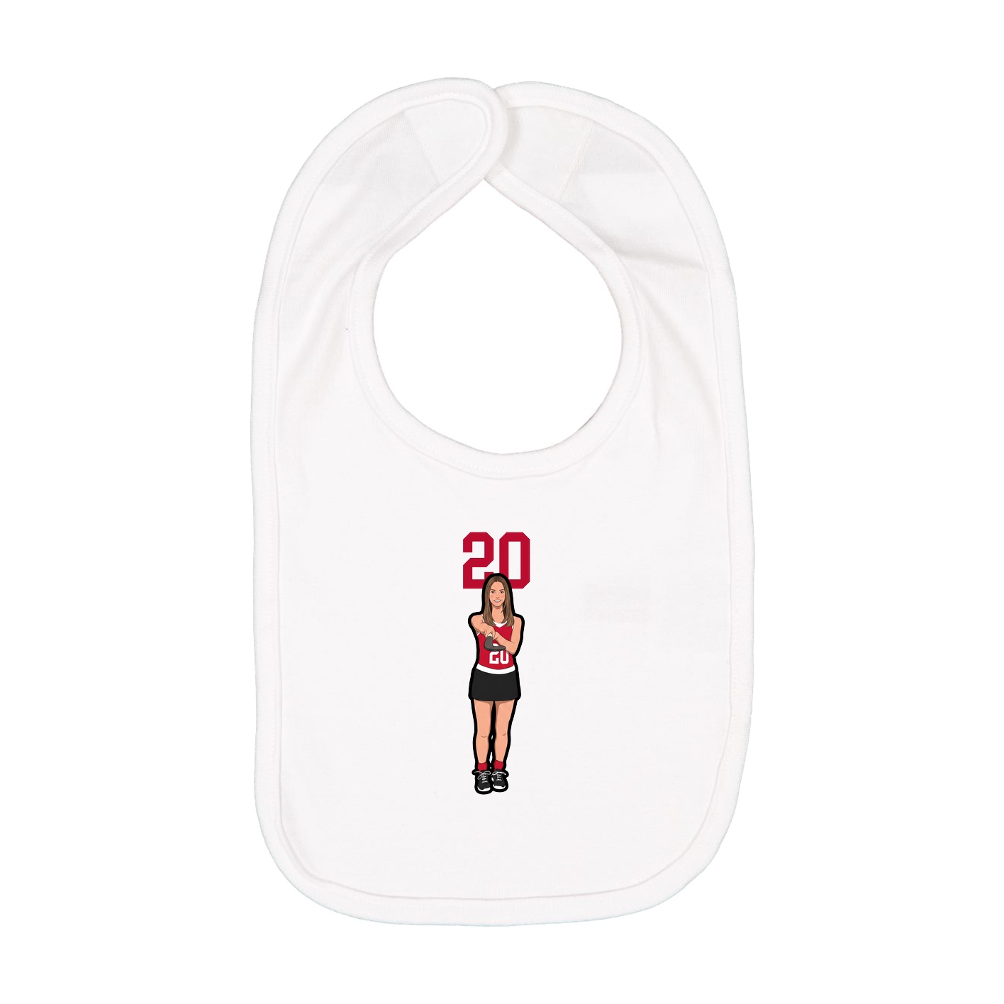 Infant Bib — Number Top in White