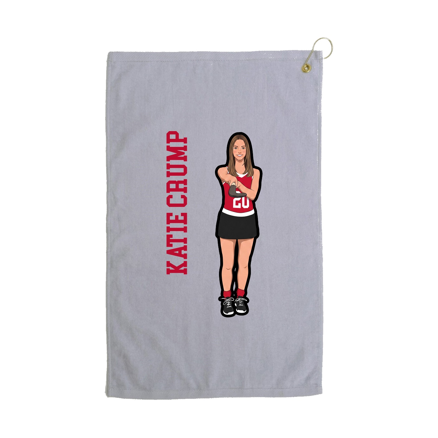 Golf Towel — Name Vertical in Grey