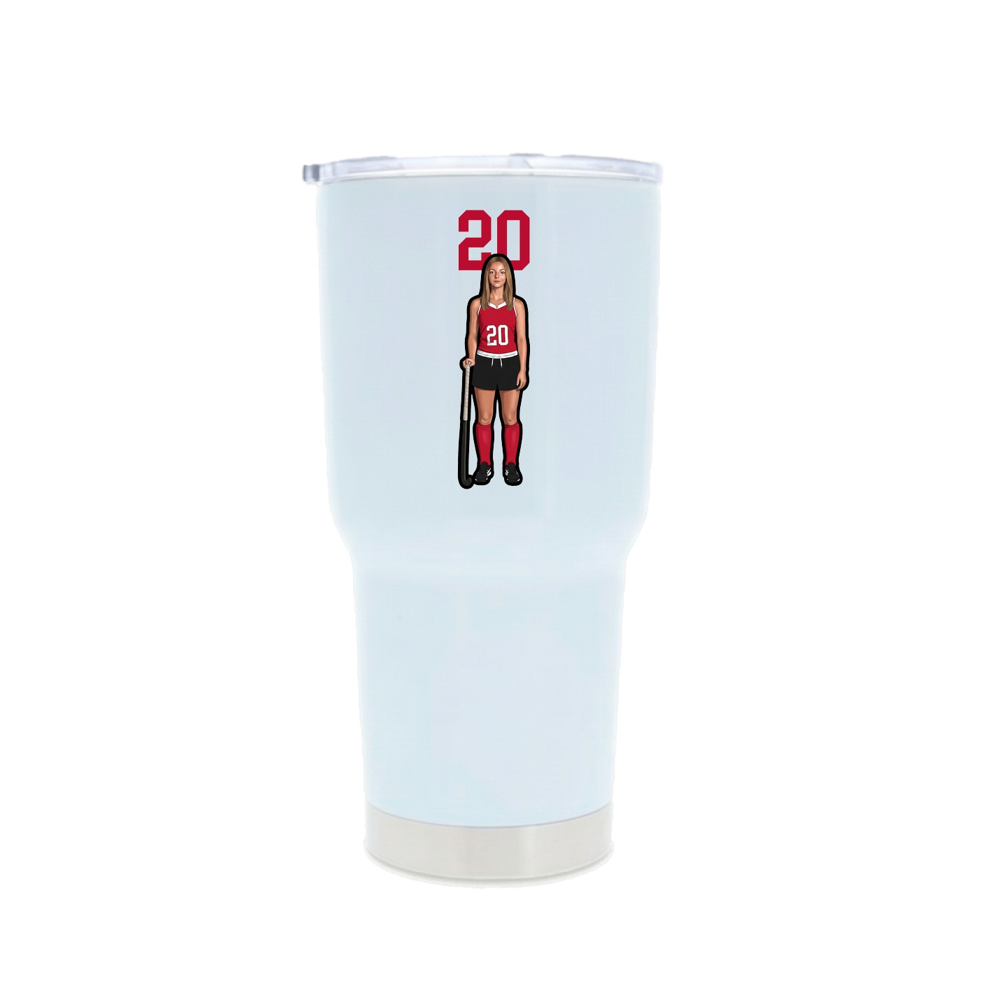 30oz Stainless Steel Tumbler — Number Top in White