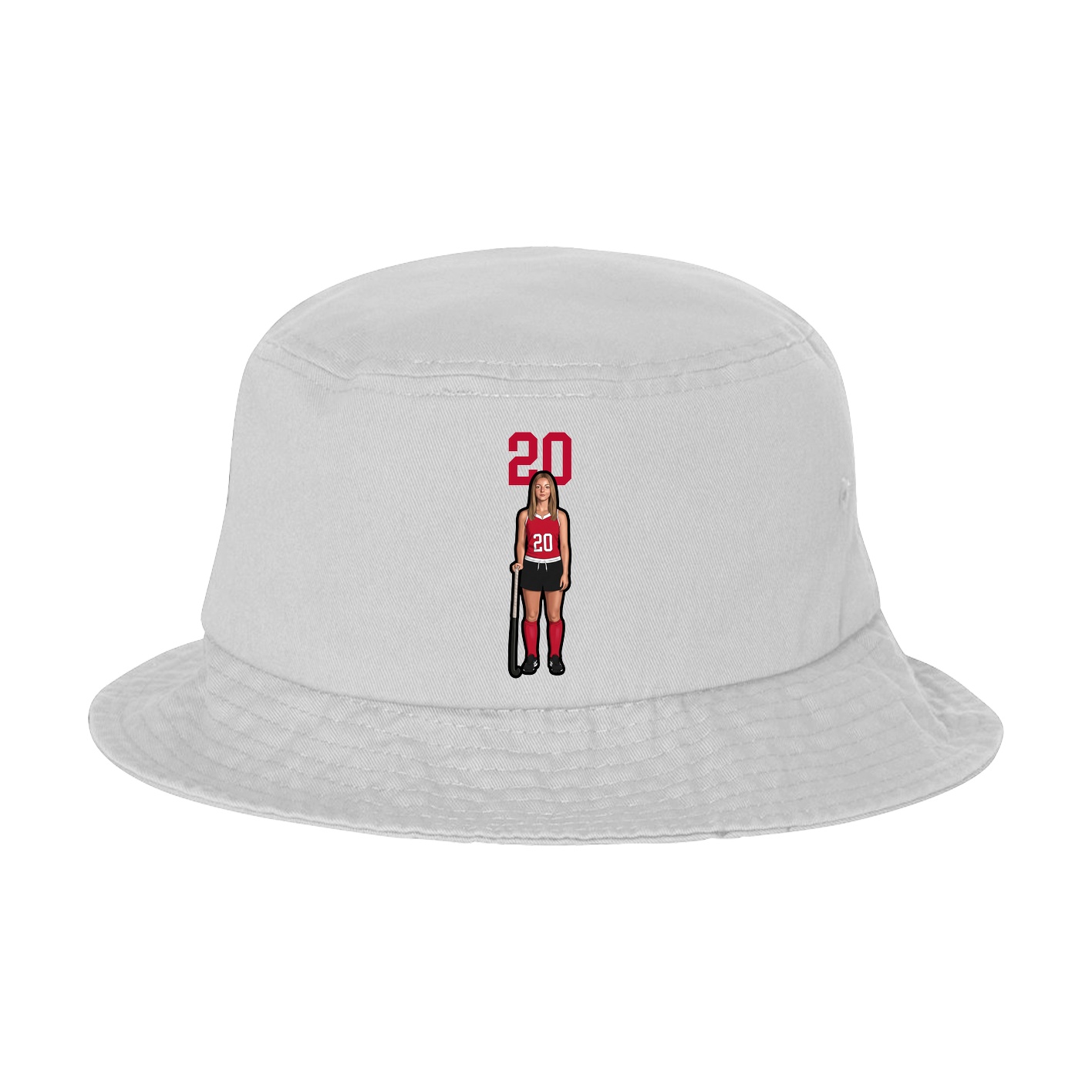 Bucket Cap — Number Top in White