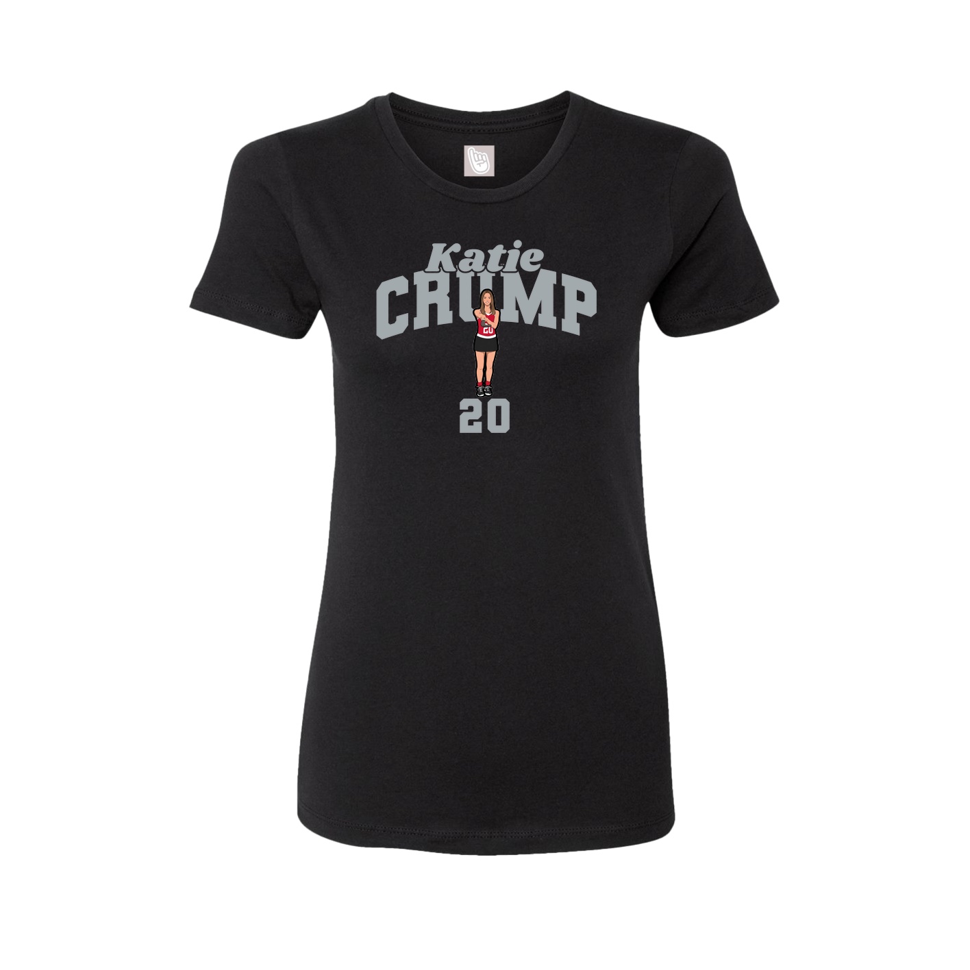 Fitted Women's Tee — Signature Arch in Black
