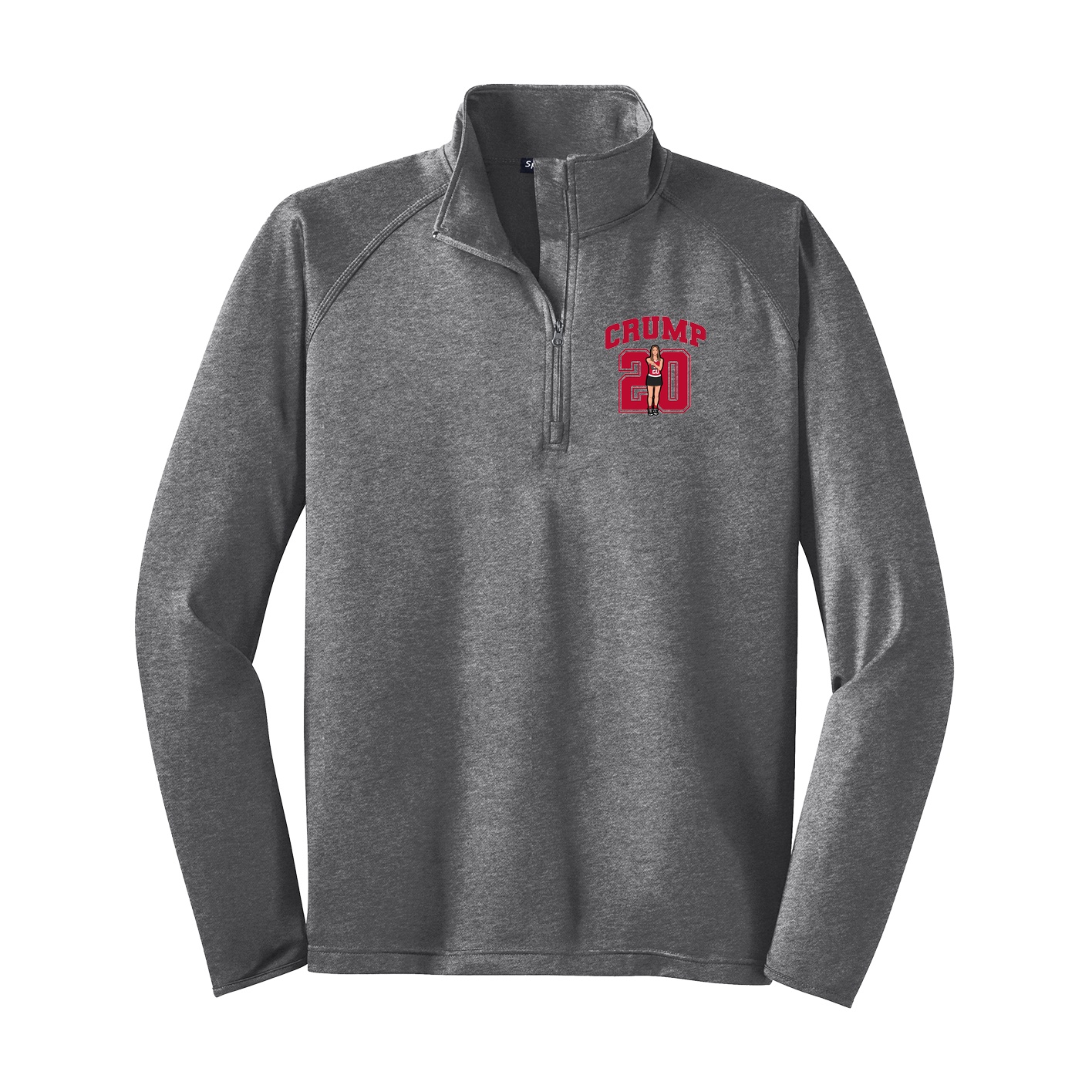 Q-Zip Pullover — Number in Grey