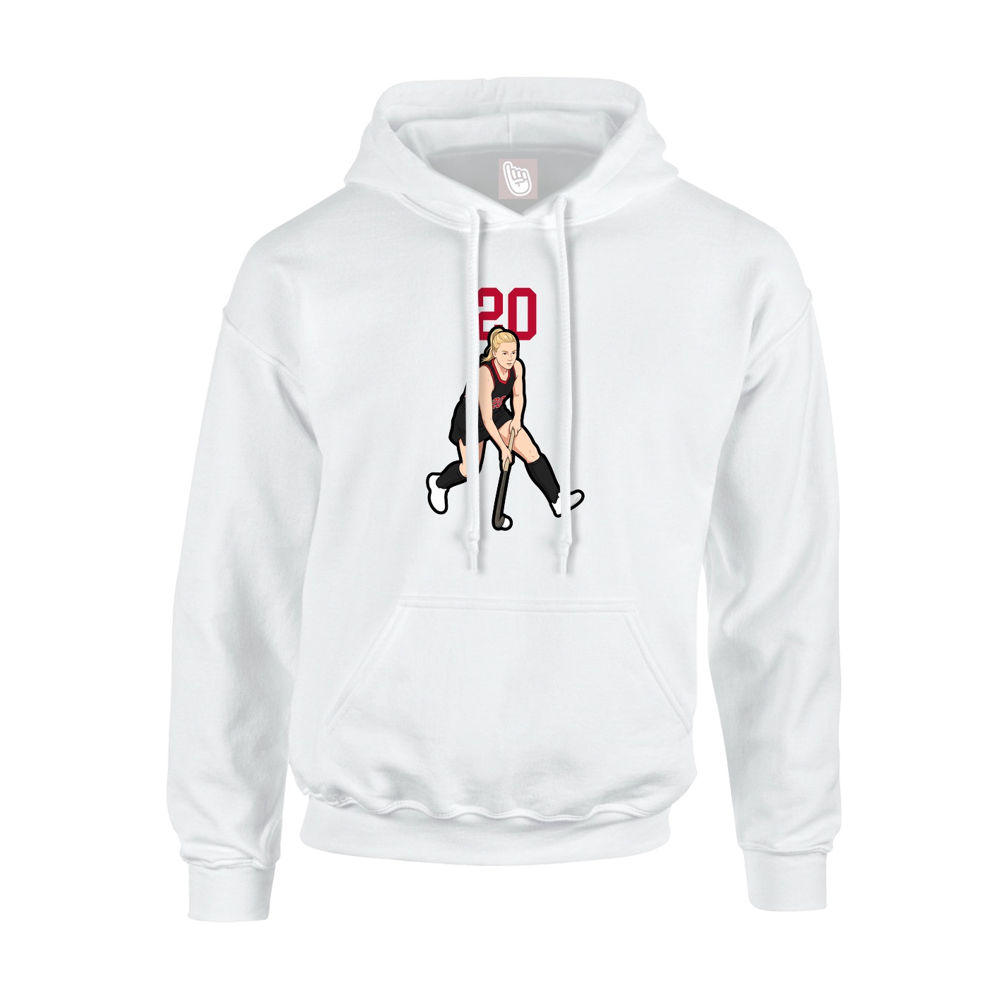 Youth Hoodie — Number Top in White