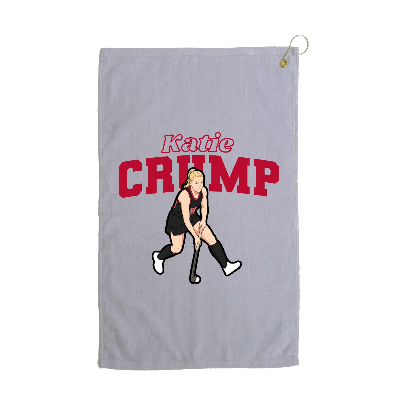 Golf Towel — Name Arch in Grey