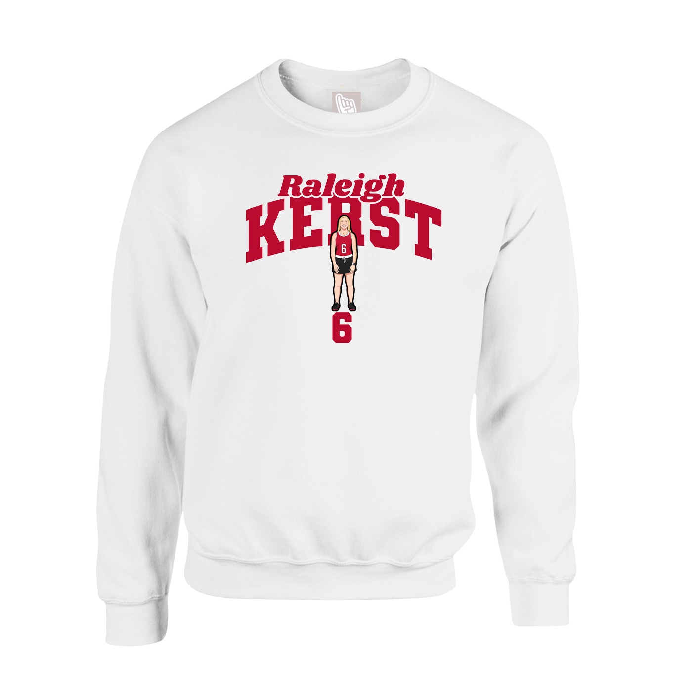 Fleece Crew — Signature Arch in White