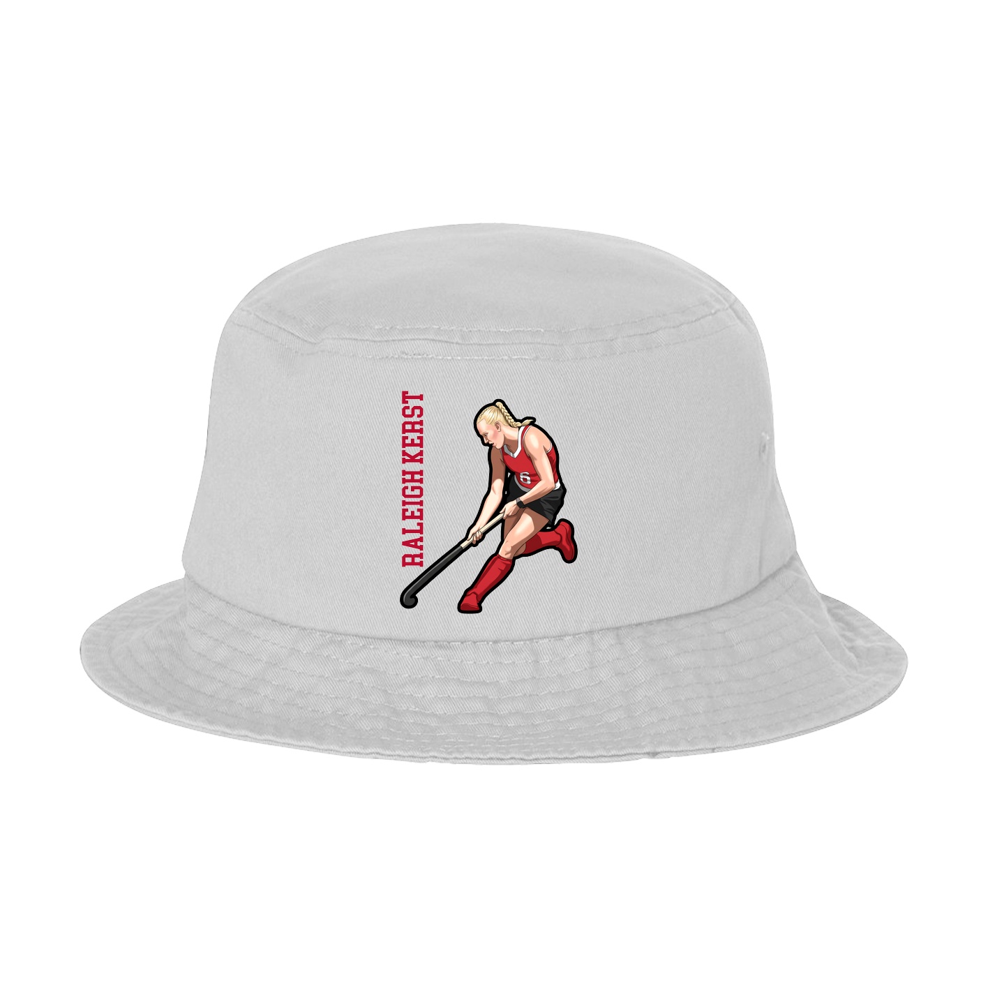 Bucket Cap — Name Vertical in White