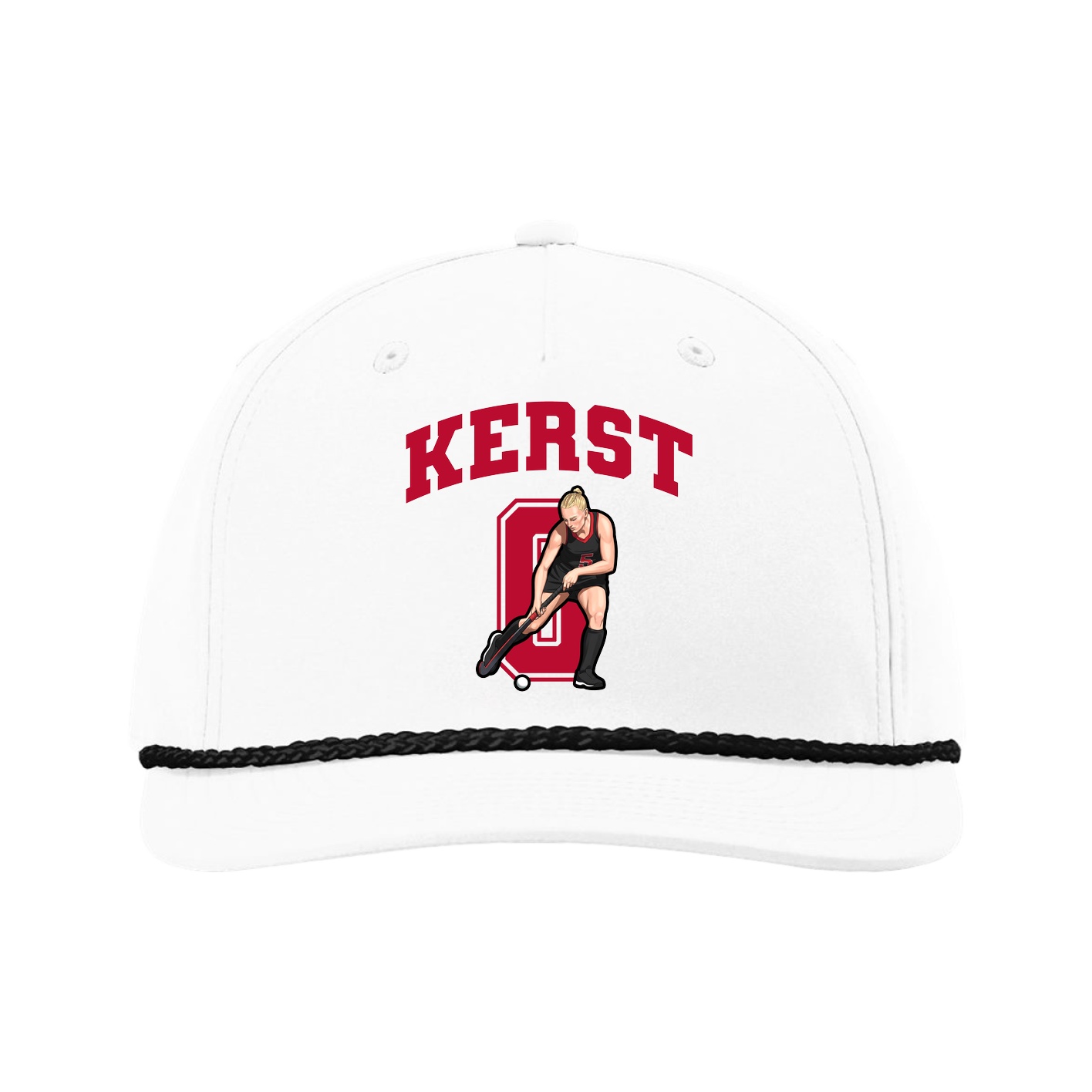 Five-Panel Classic Rope Cap — Number in White