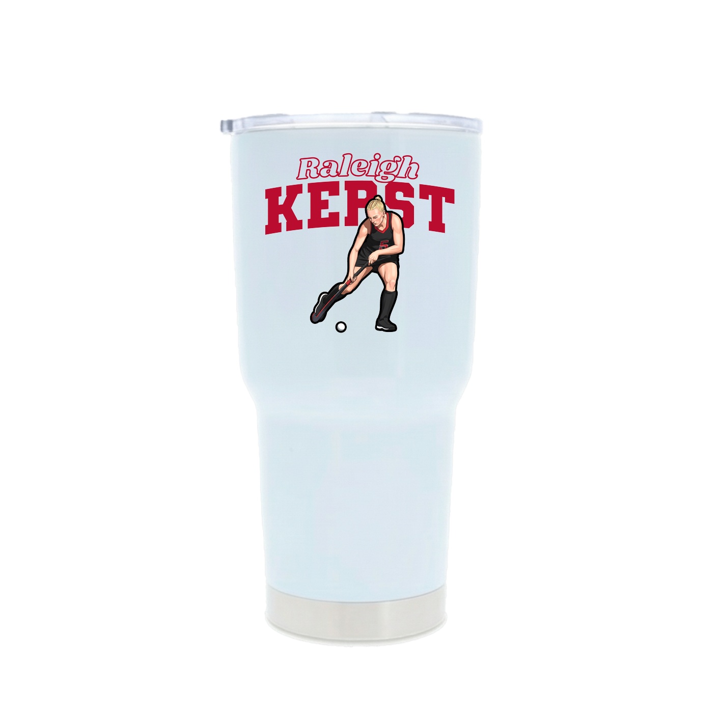 30oz Stainless Steel Tumbler — Name Arch in White