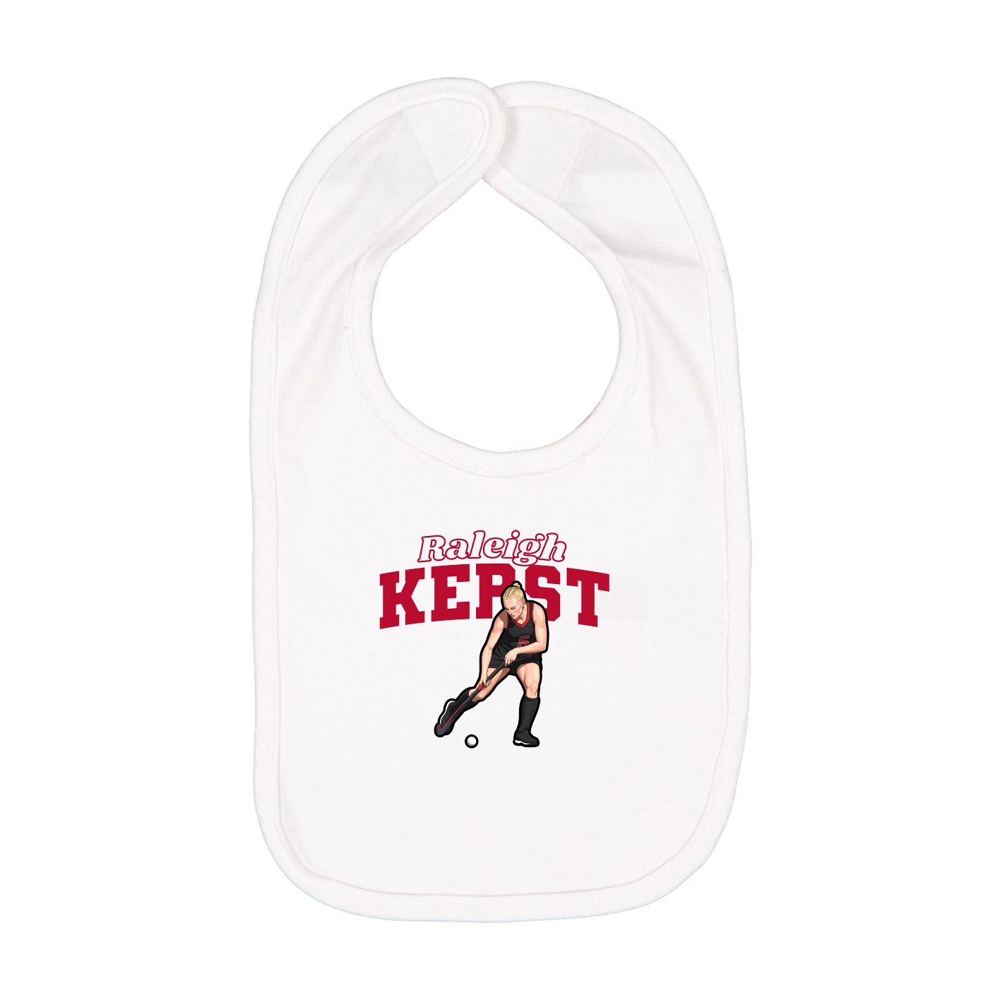 Infant Bib — Name Arch in White