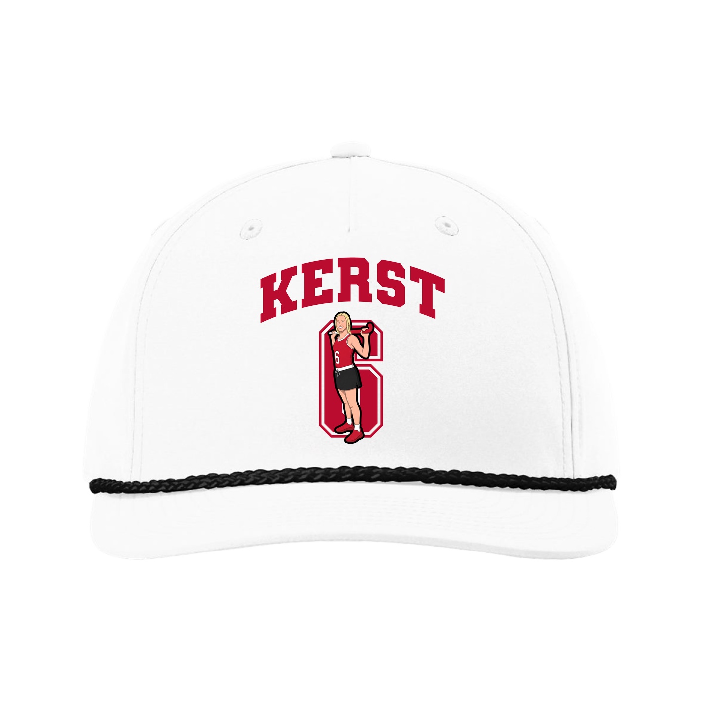 Five-Panel Classic Rope Cap — Number in White