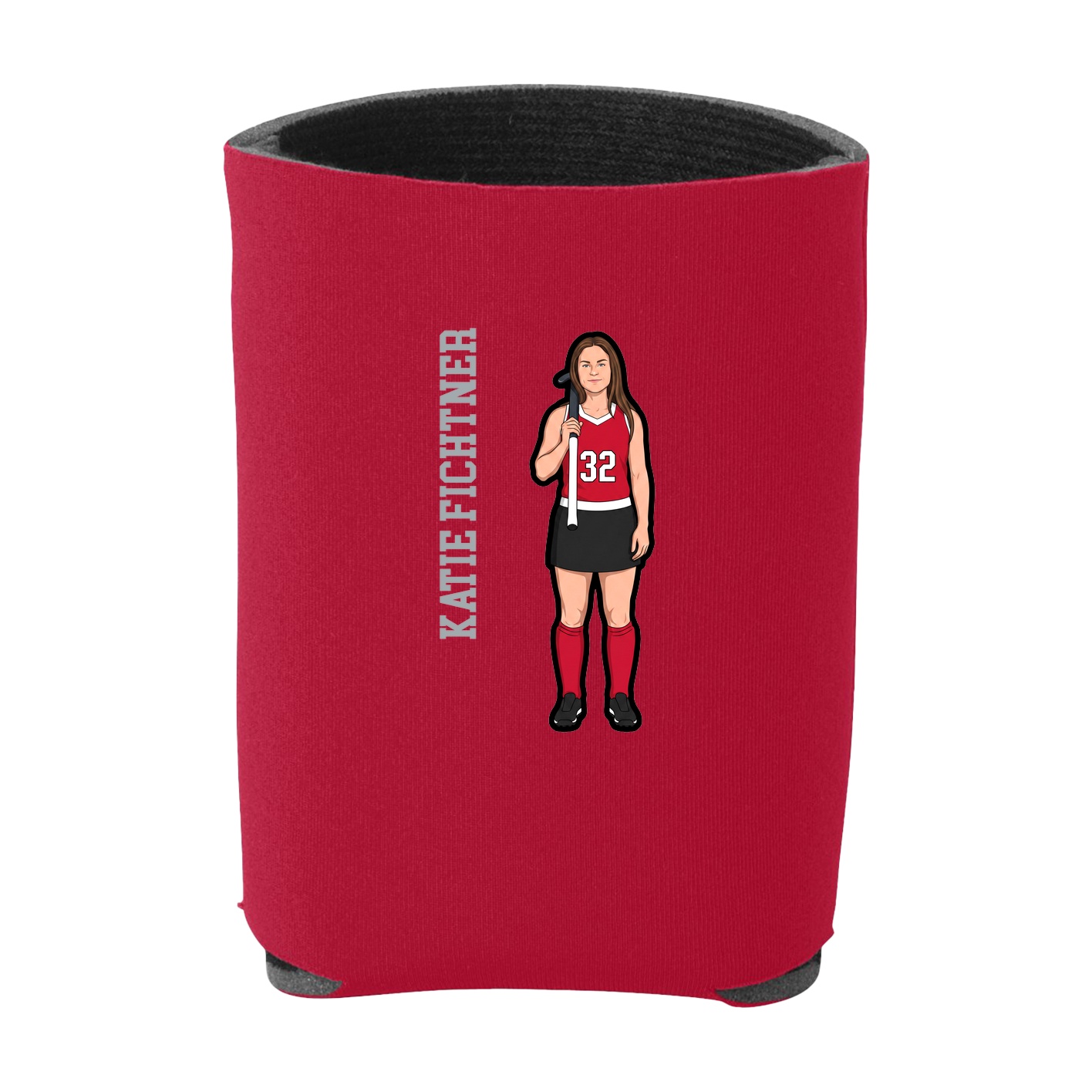 Can Holder — Name Vertical in Red