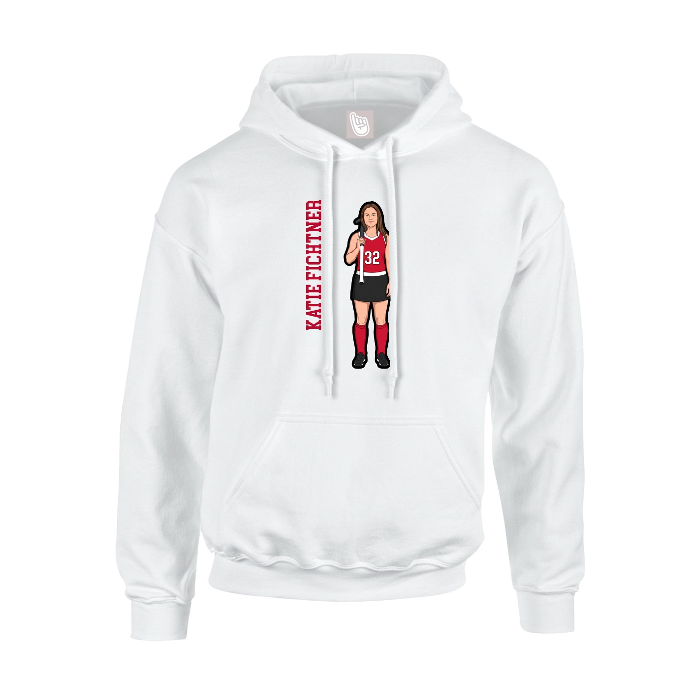 Youth Hoodie — Name Vertical in White