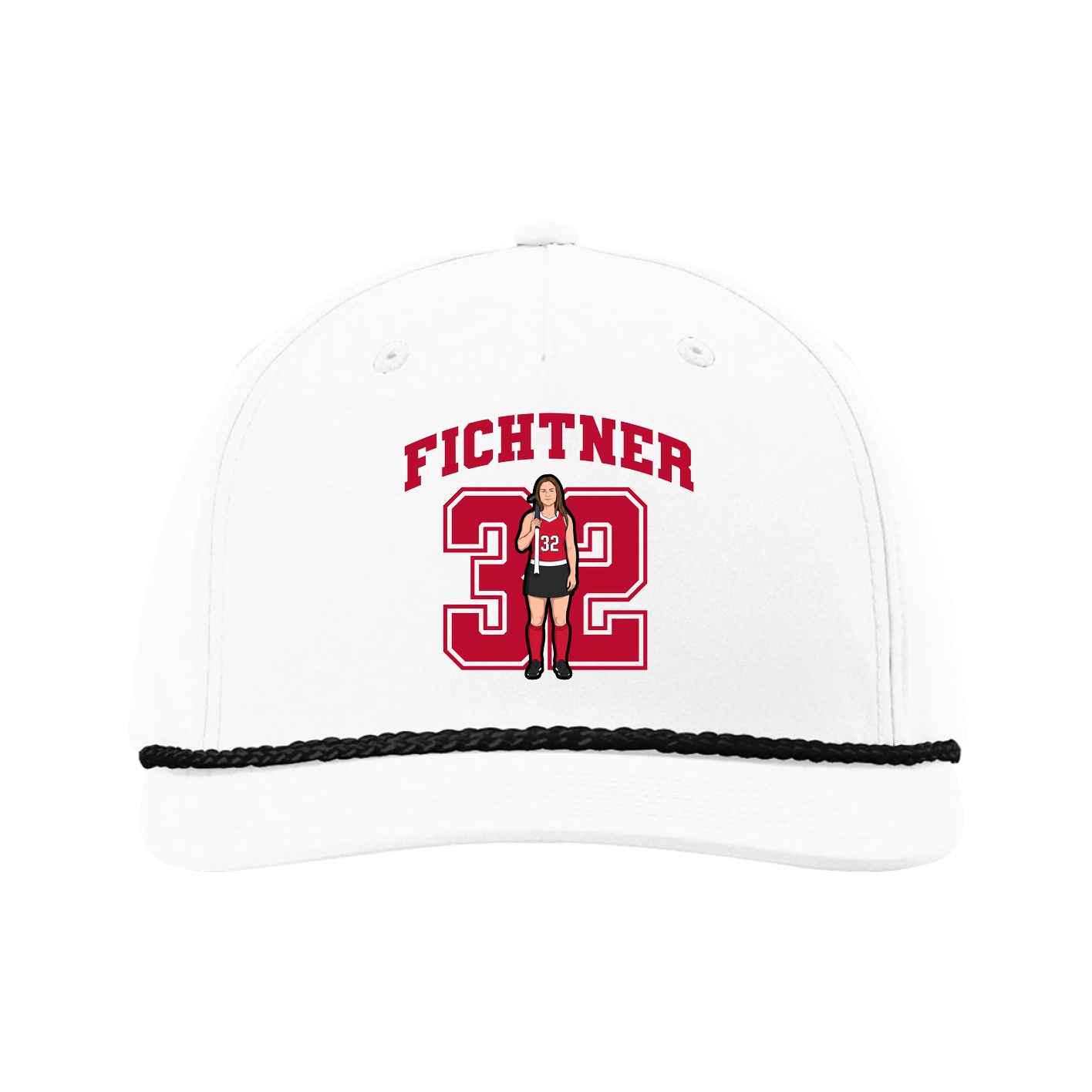 Five-Panel Classic Rope Cap — Number in White