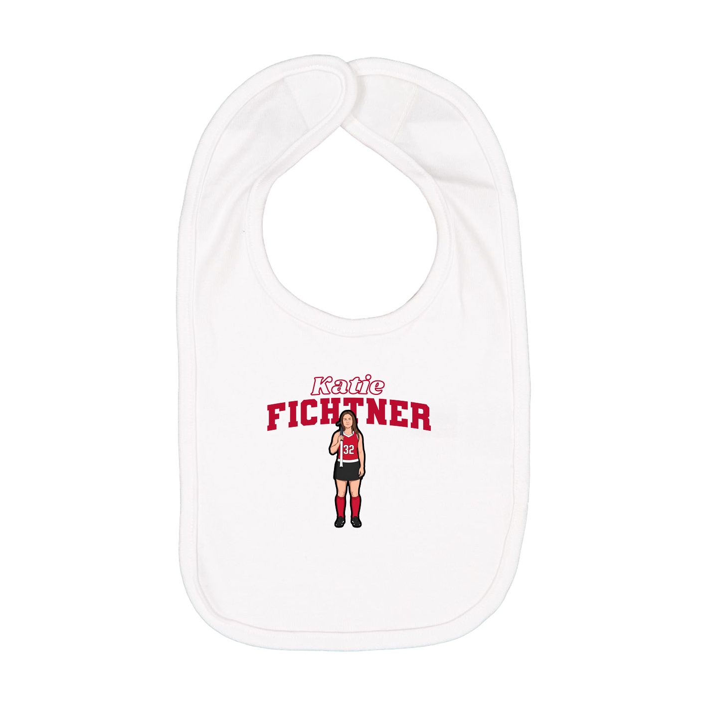 Infant Bib — Name Arch in White