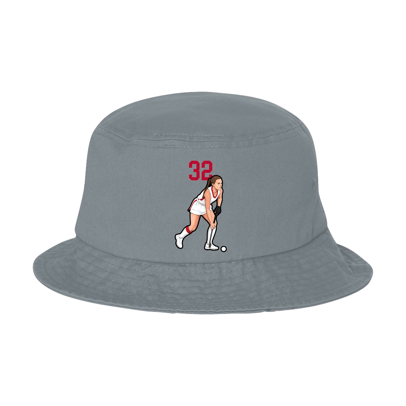 Bucket Cap — Number Top in Grey