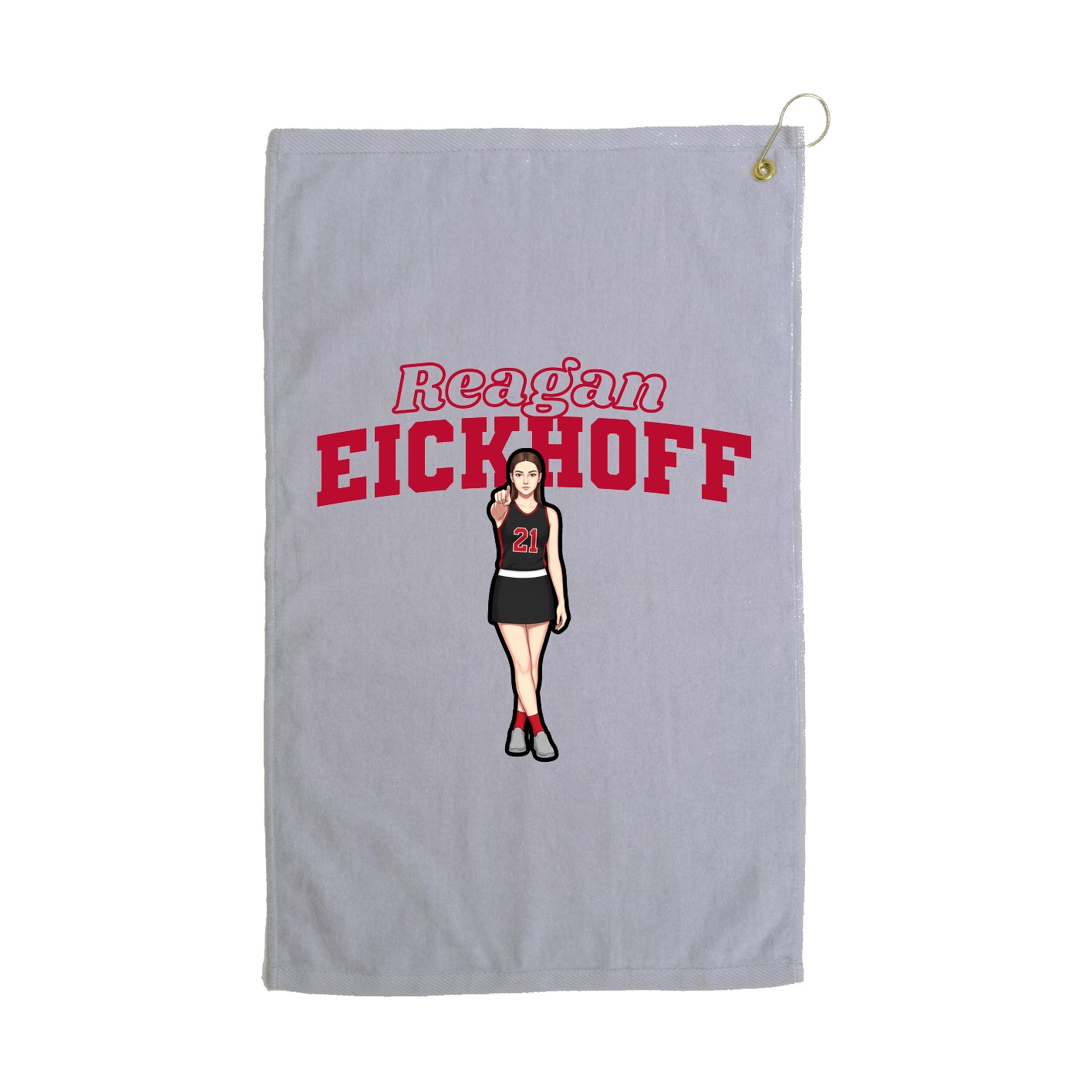 Golf Towel — Name Arch in Grey