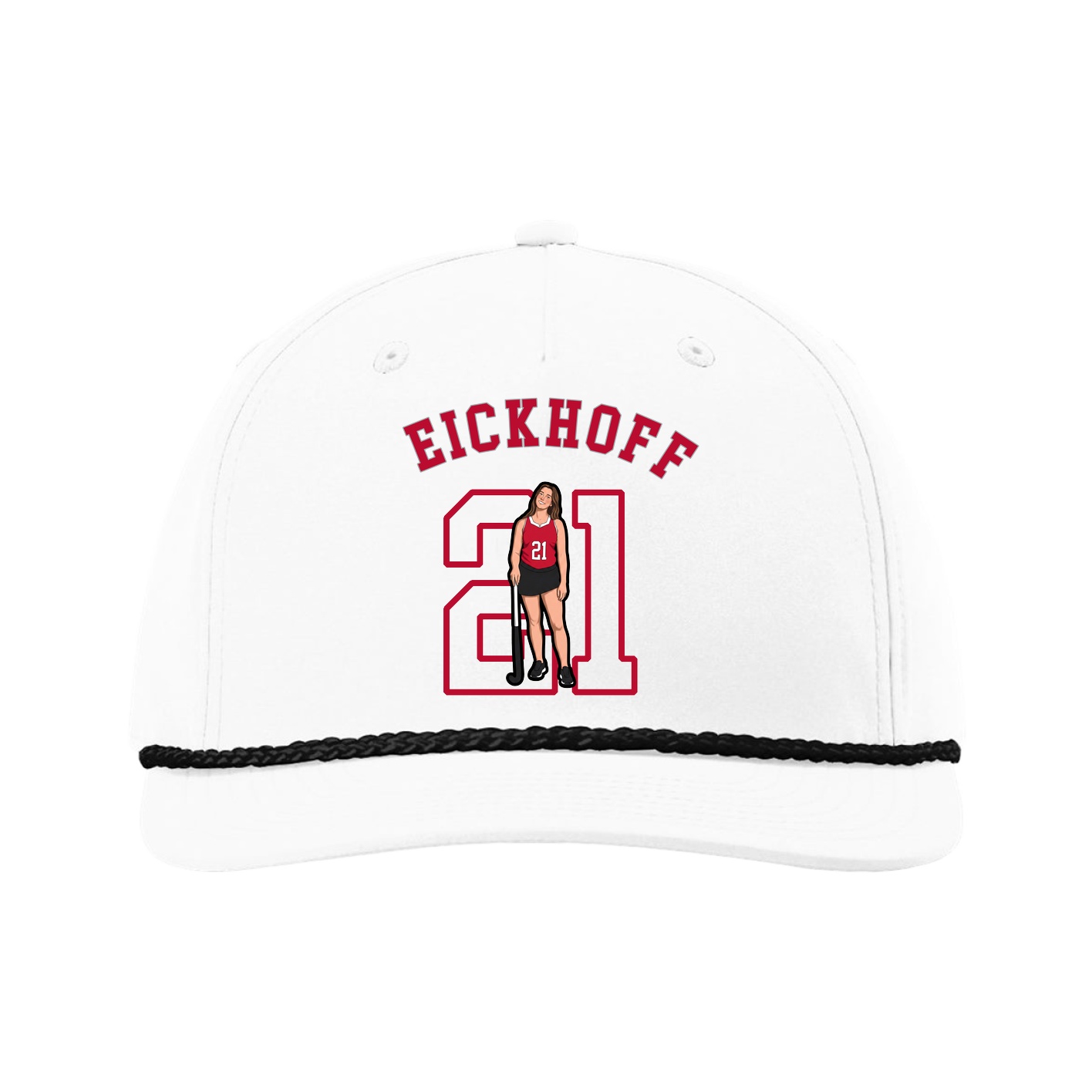 Five-Panel Classic Rope Cap — Shirsey Arch in White